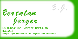 bertalan jerger business card